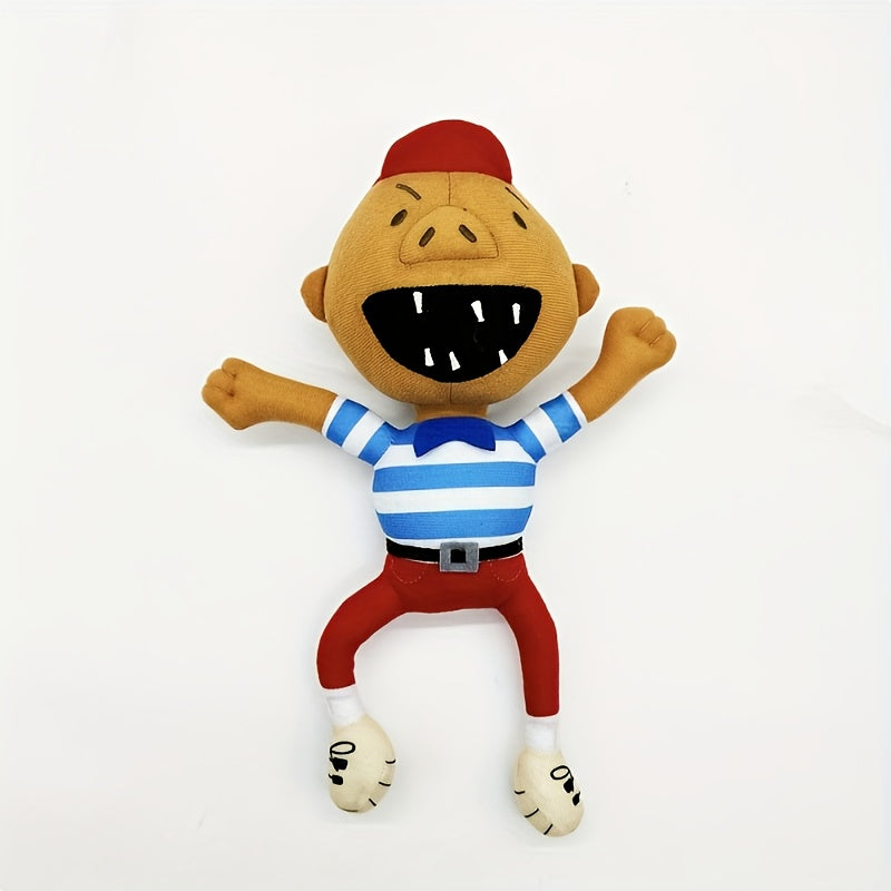 Naughty Boy Plush Toy Stuffed Animal Doll with Cheerful Smile & Red Shirt
