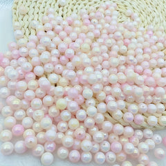 30PCS 10MM Pink Gradient Acrylic Round Beads DIY Jewelry Making Crafts