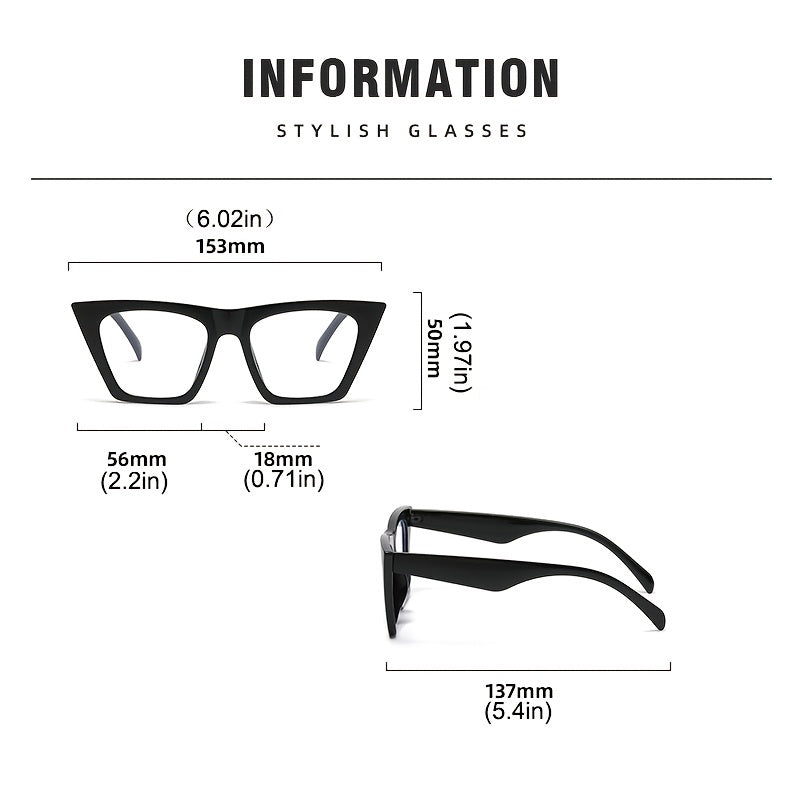 Fashionable Square Eyeglasses Frame with Light Blocking Clear Lens