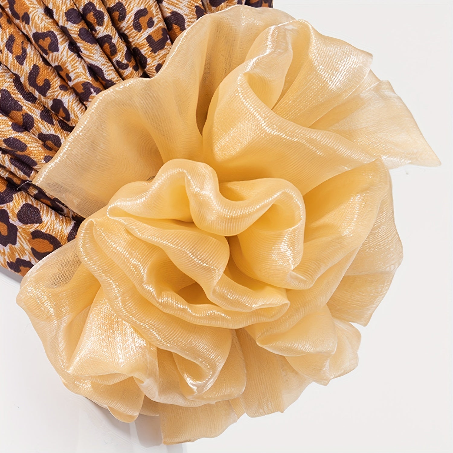 Brown Leopard Print Turban Cap Head Scarf Chemo Hat