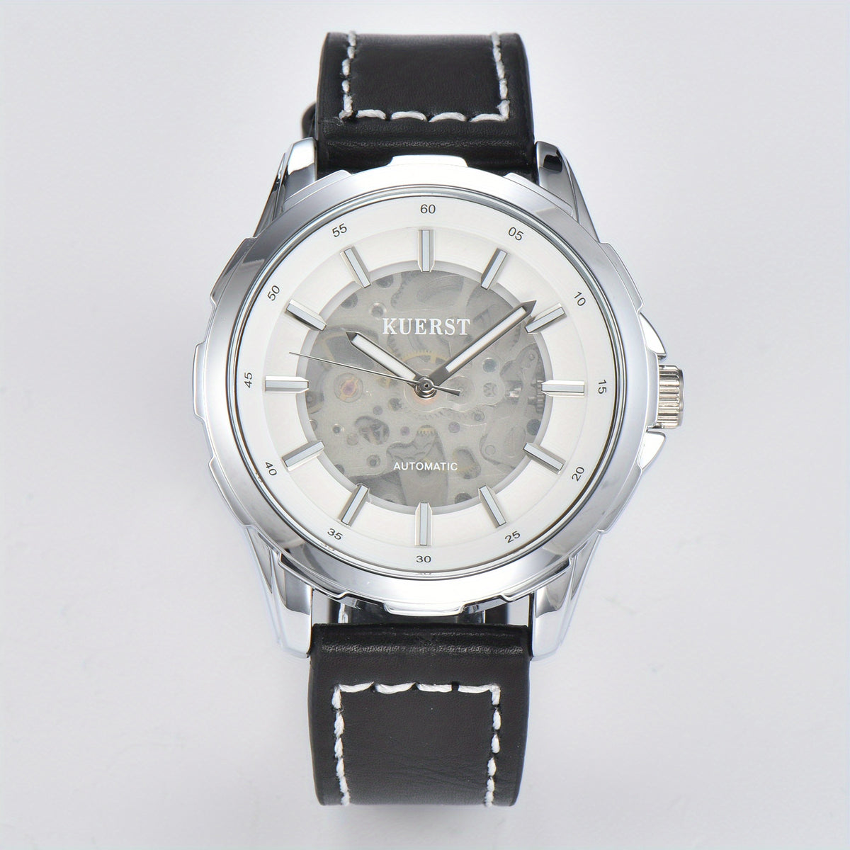 KUERST Teenager's Watch Men's Automatic Mechanical Watch Classic Hollow Luminous