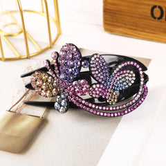 Rhinestone Flower Hair Claw Clip Strong Hold Hairpin