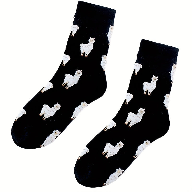 4 Pairs Cartoon Animal Print Socks Women's Stockings