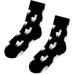 4 Pairs Cartoon Animal Print Socks Women's Stockings