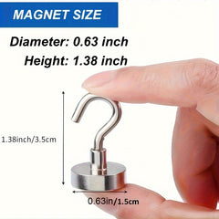 6pcs Magnetic Hooks 25Lbs Neodymium Magnets With Hooks For Hanging