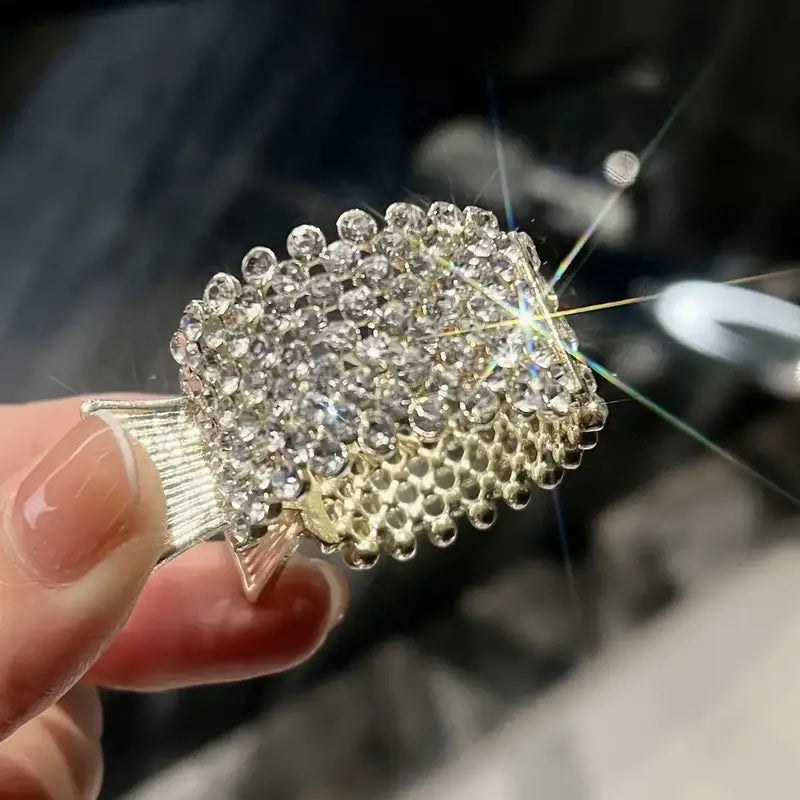 Alloy Rhinestone Crown Hair Claw Clip Vintage Hair Accessories