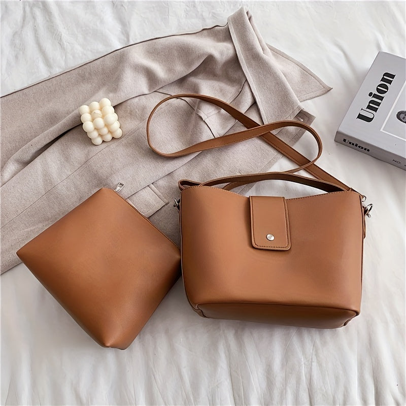 Minimalist Shoulder Bag with Purse for Work
