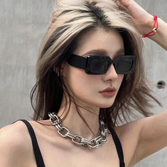 Y2K Rectangle Frame Sunglasses Hip-Hop Photo Booth Props UV400