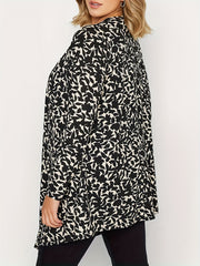  Ditsy Print Long Sleeve Open Front Cardigan