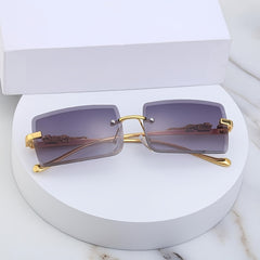 Leopard Temple Square Frame Sunscreen Sunglasses Men Women