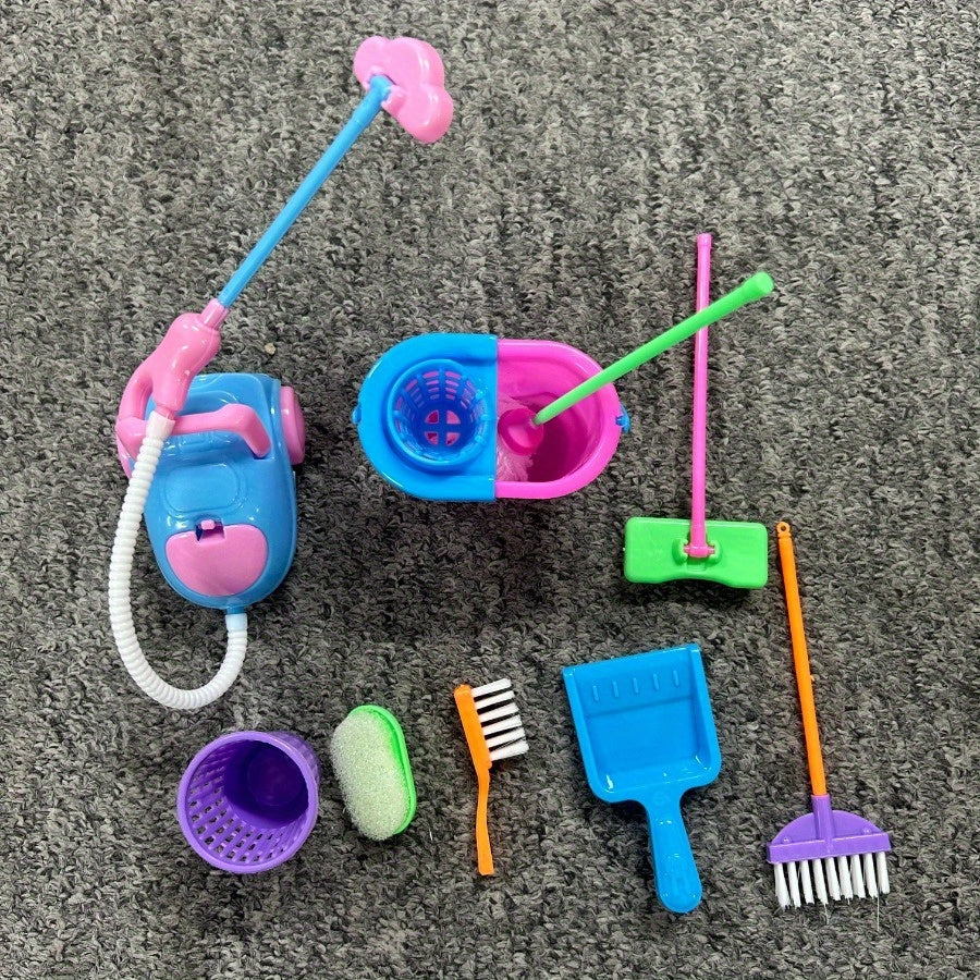 9pcs Mini Dollhouse Cleaning Tools DIY Household Accessories