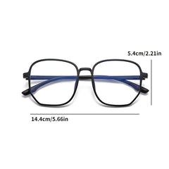 Large Polygon Eyeglass Frame Light Blocking Glasses Clear Lens