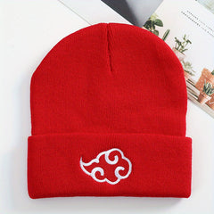 Men's Knit Hat Red Cloud Embroidery Anime Style Beanie