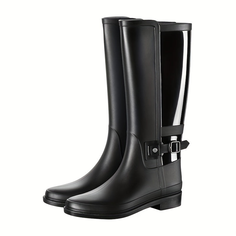 Women's Waterproof High Top Motorcycle Rain Boots Outdoor Plastic Rain Boots