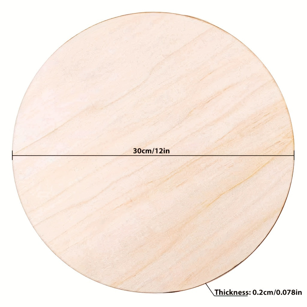 12 Packs Wood Circles for Crafts 30 48 cm Unfinished Wooden Cutouts for Crafts