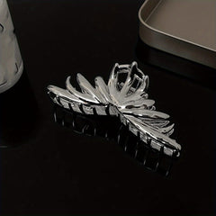 Silvery Hair Claw Glossy Hair Claw Nonslip Shark Claw For Ponytail Holder