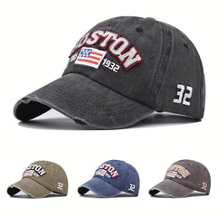 USA Flag Embroidered Baseball Cap Vintage Peaked Sun Hat