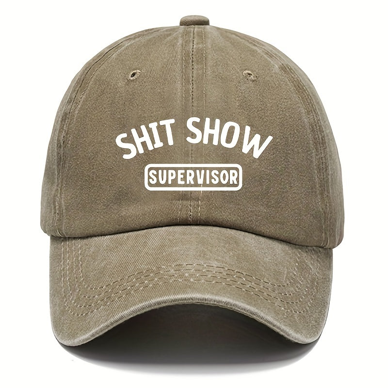 Vintage Funny Words Print Baseball Cap Adjustable Trucker Hat