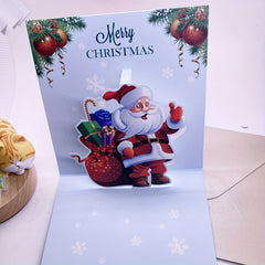 Set of 6 Cartoon Christmas Cards with Envelopes