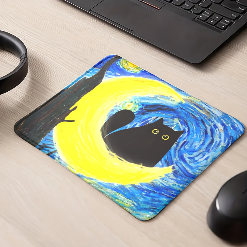Kitten Print Mouse Pad, Washable Non-slip Office Computer Line Mouse Pad