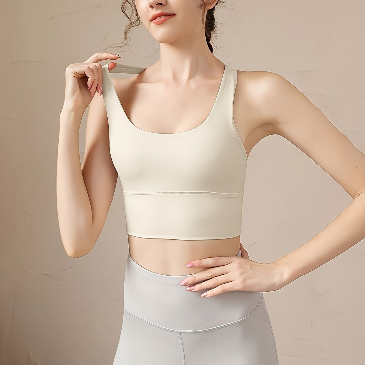Criss Cross Straps Sporty Bra Shockproof Yoga Top