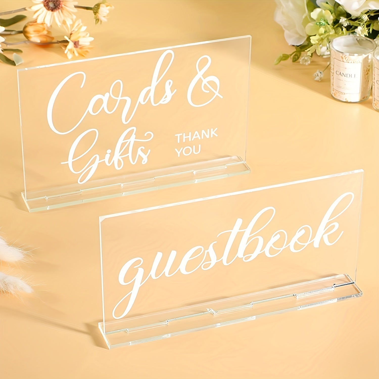 Acrylic Favors Sign Wedding Reception Sign Cards Holder Rustic Farmhouse