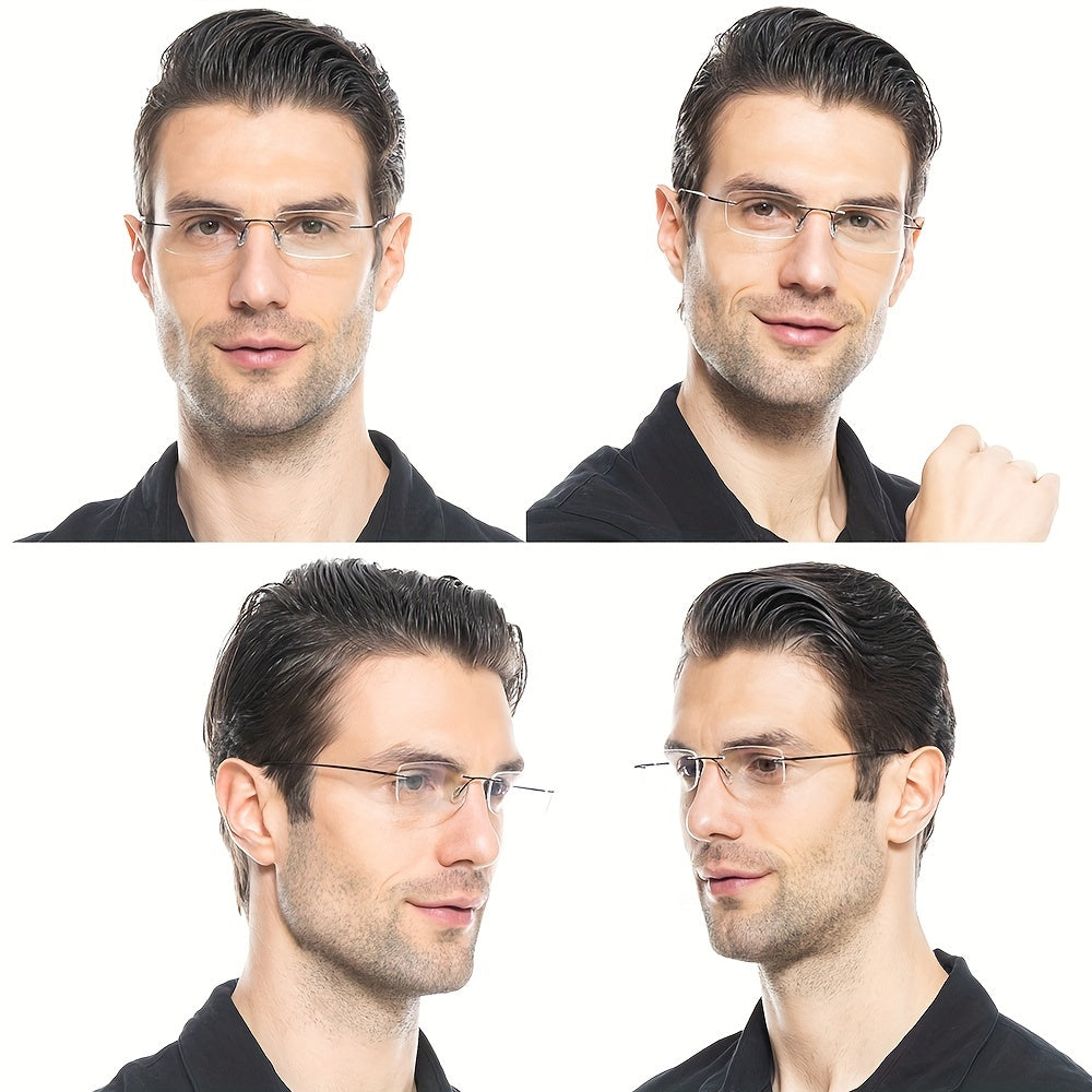 SOOLALA Titanium Rimless Reading Glasses