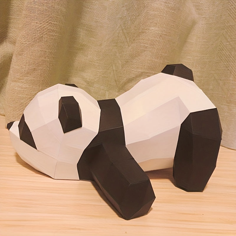 3D Paper Mold Panda Animal DIY Craft Decor Figurines Miniatures