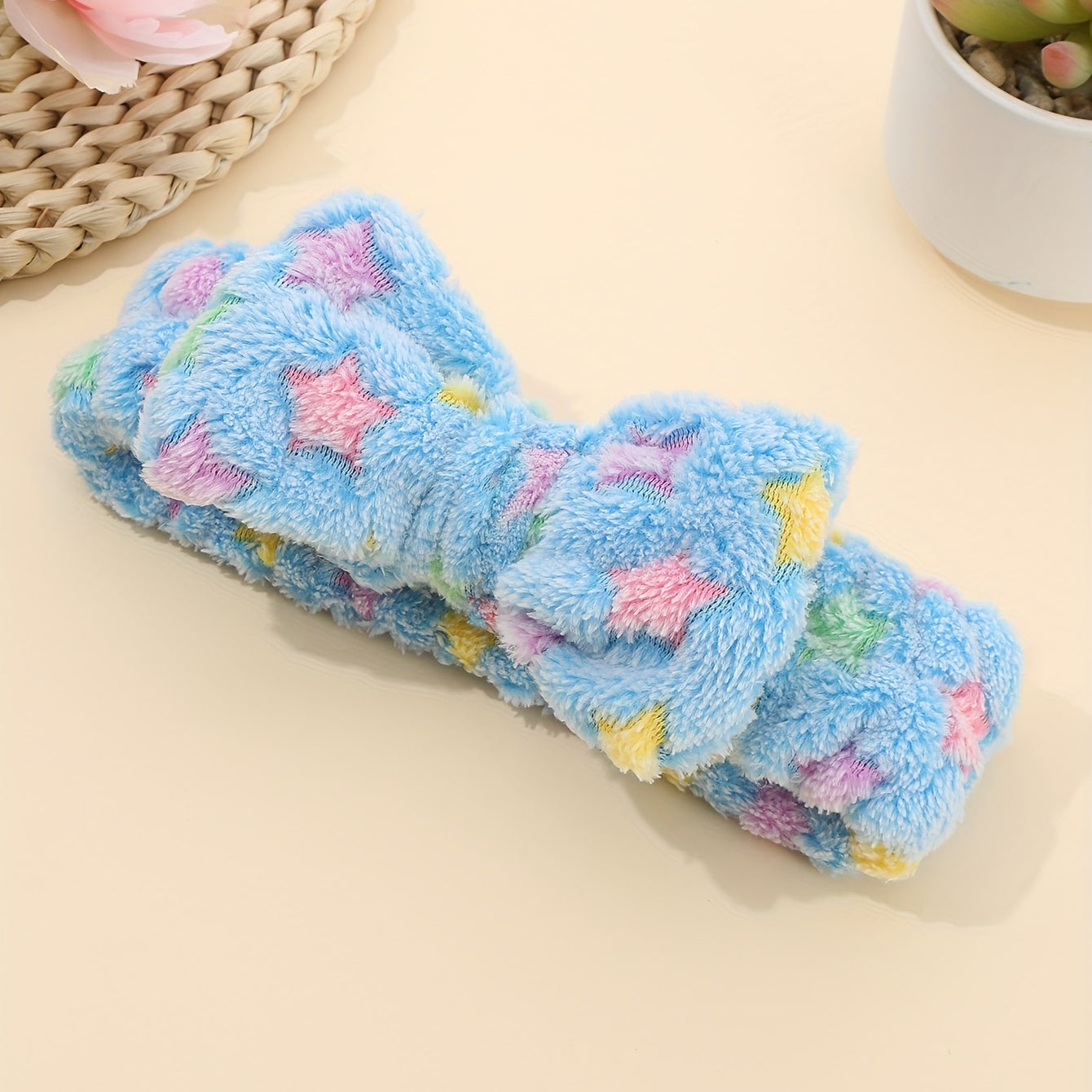 Star Pattern Coral Fleece Headband for Women Hair Accessories