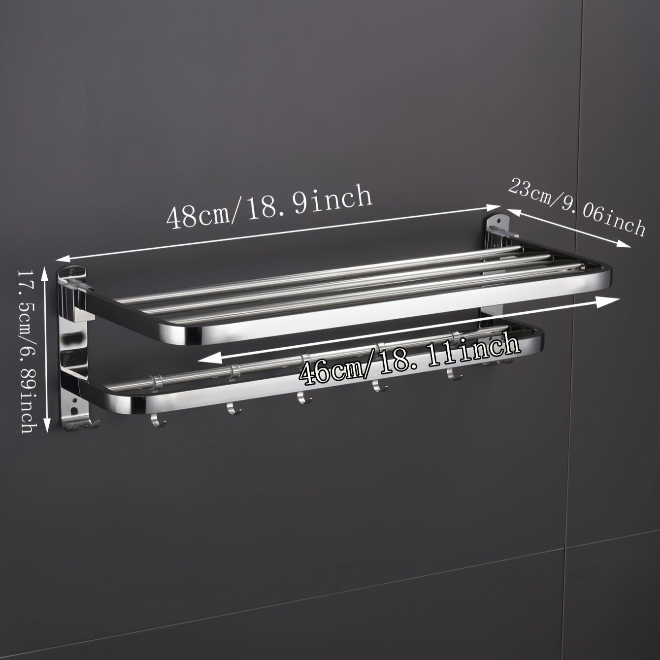 Stainless Steel Foldable Towel Storage Rack Wall Mounted Holder