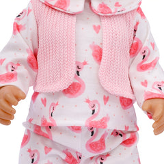 4pcs Flamingo Girl Doll Clothes for 17-18 inch Reborn Dolls