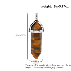 Hexagonal Column Natural Crystal Pendant Single Stone Amethyst Lapis Lazuli