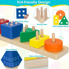 Colorful Wooden Sorting & Stacking Educational Toy