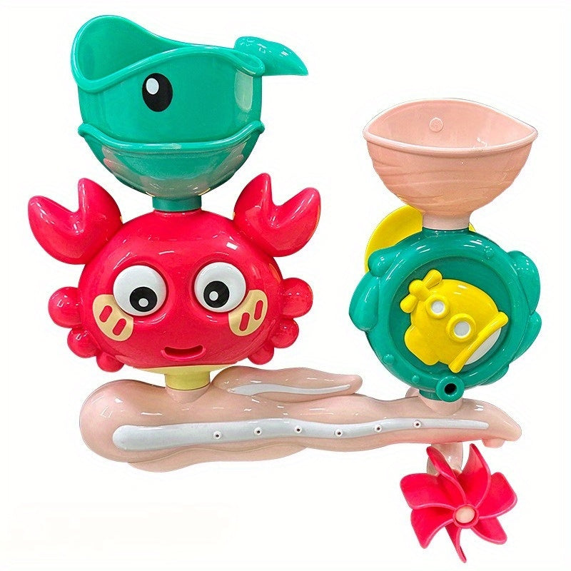 Suction Cup Bath Toy Set for Kids, Rotating Water Wheel Fun
