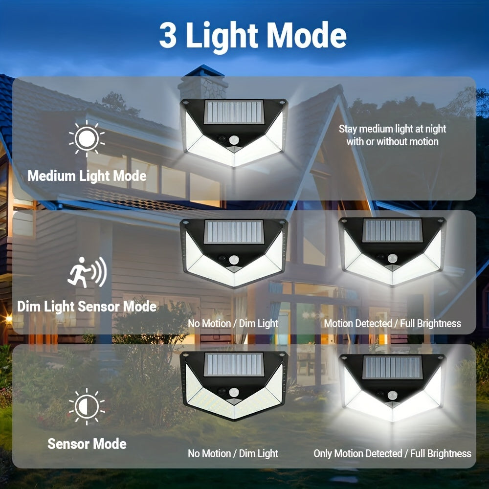 100LED Solar Wall Light Outdoor Waterproof Energy Saving