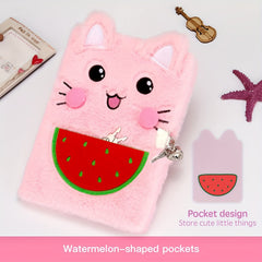 Girl Cat Diary with Lock and Two Keys Pen Journal Notebook Gift Set