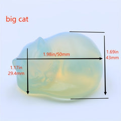 Crystal Sleeping Cat Figurine Home Decor