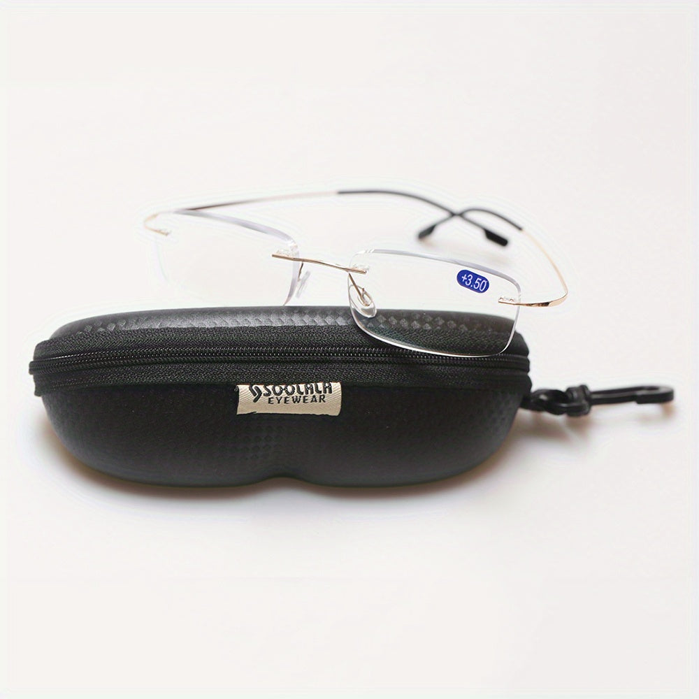 SOOLALA Titanium Rimless Reading Glasses
