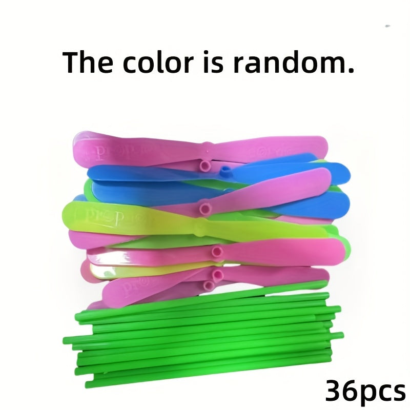 36pcs Mixed Plastic Bamboo Dragonfly Flying Toys Bright Colors Party Portable Ed