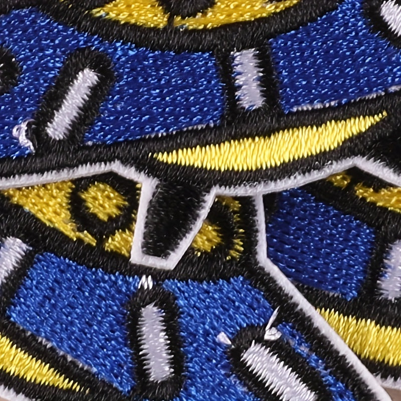 3pcs Alien Spaceship Embroidery Patches Iron on Cloth Stickers For Girls