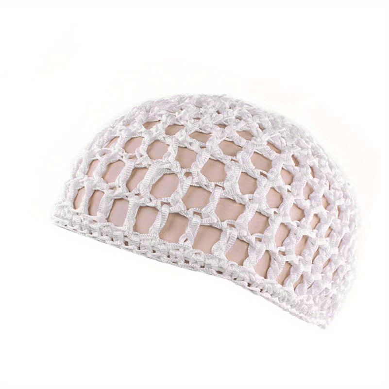 Crochet Hair Net Knitted Snode Hat Women's Hollow Out Headwear