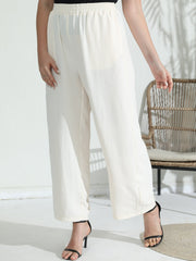  High Rise Wide Leg Trousers With Pockets