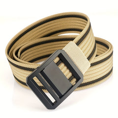 Men's Metal Buckle Nylon Braided Belt Casual Youth Belt