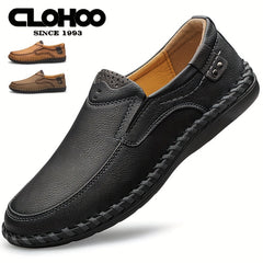 CLOHOO Men's Stitch Loafers Non Slip Casual Shoes
