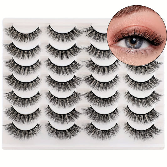 6D Cat Eye Wispy Natural Faux Mink Lashes 14 Pairs