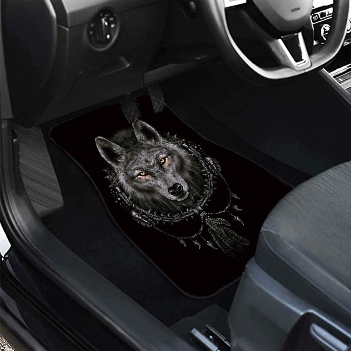 Wolf Print Car Seat Floor Mat - Add Style and Comfort to Your Vehicle