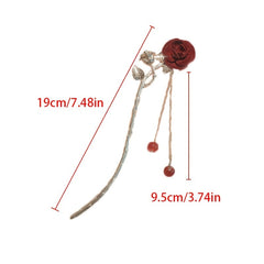 Rose & Tassel Hair Pin Bun Holder Bridal Wedding Headwear