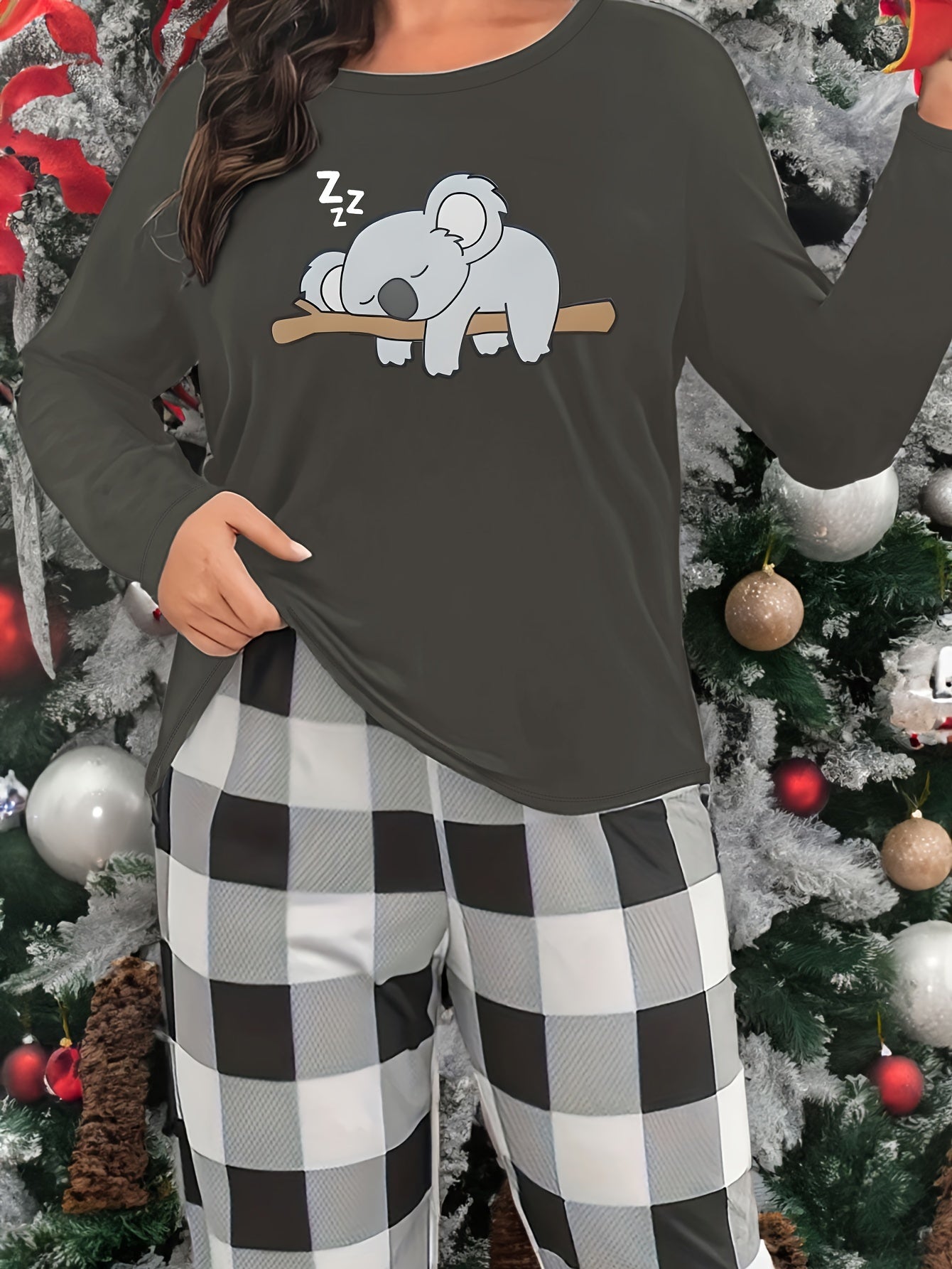 Cute Koala Print Lounge Top Women's Sleepwear
