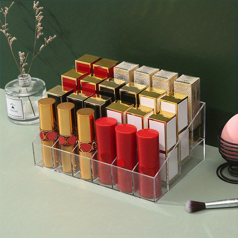 Clear Lipstick Organizer Desktop Storage Box Makeup Organizer