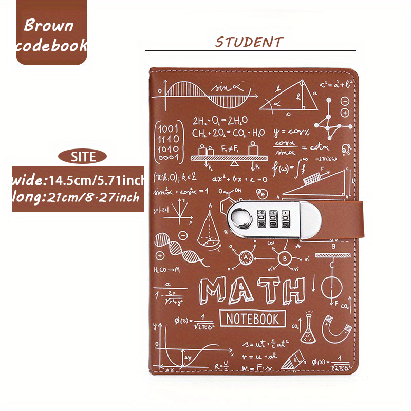 A5 Work Diary PU Leather Password Lock Notebook